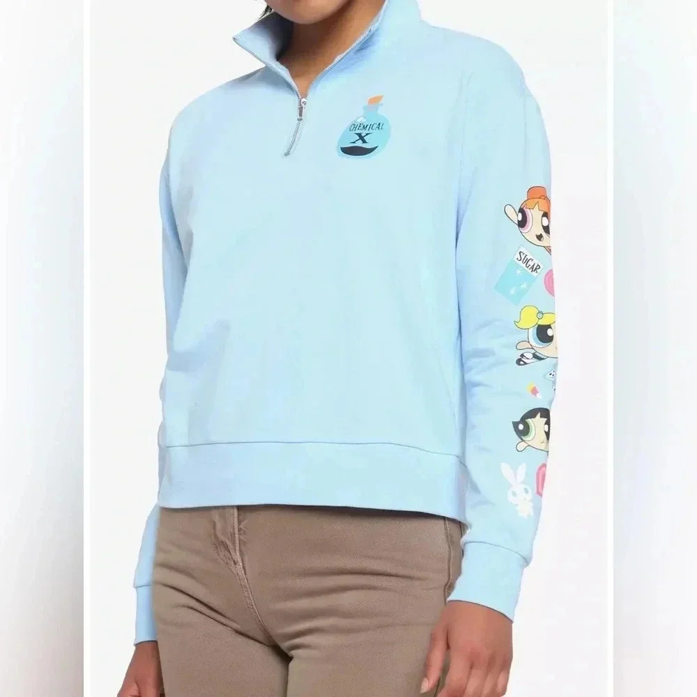 The Powerpuff Girls Half-Zipper Girls Sweatshirt